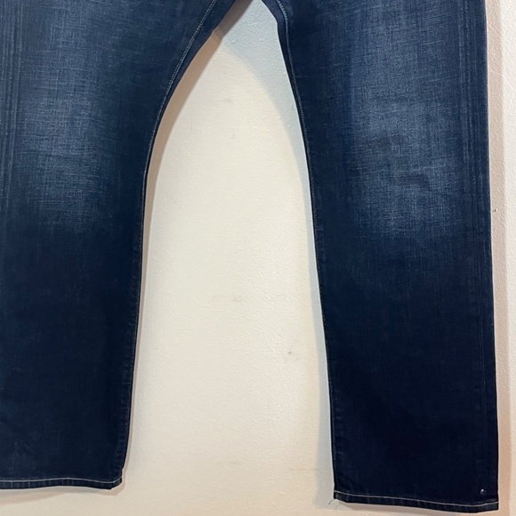 Replay Men Jeans Size 36 Blue Denim Straight Leg Button Fly Dark Wash Faded Luxe - Picture 6 of 14